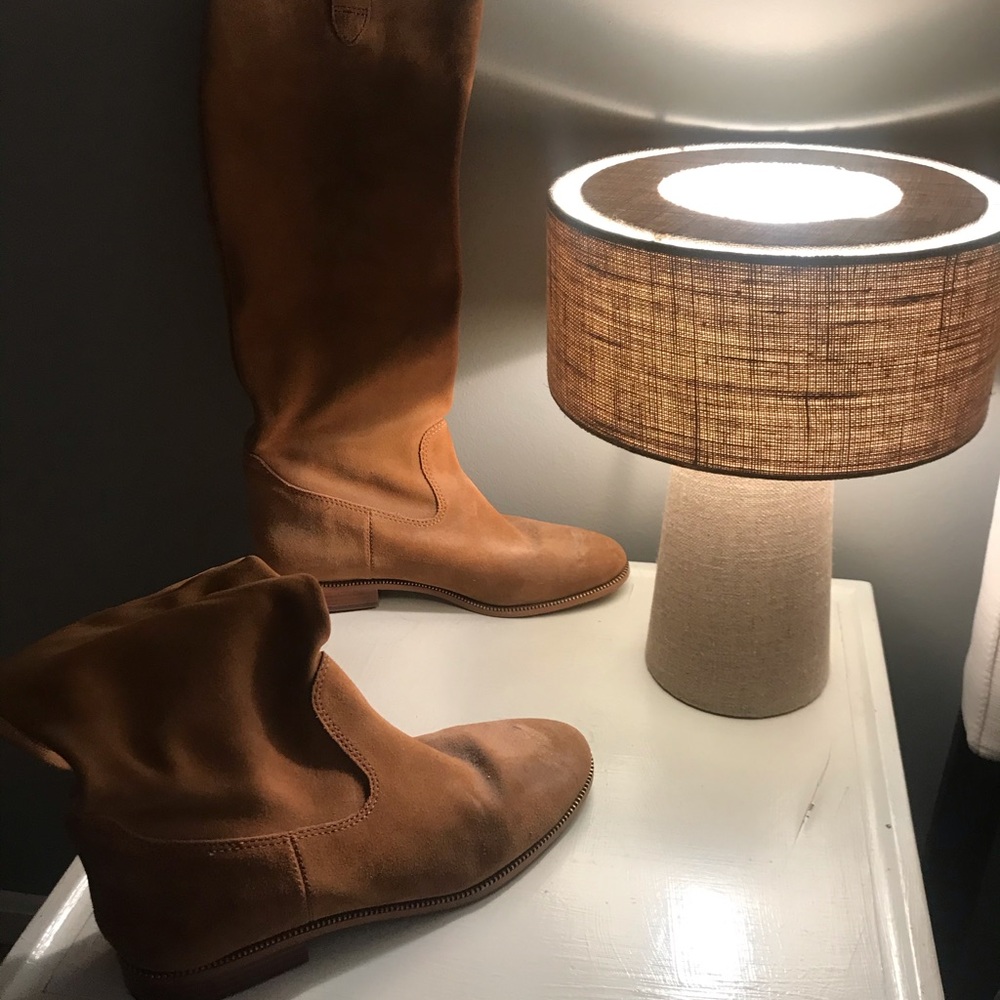 Tan suede boots. Michael Kors